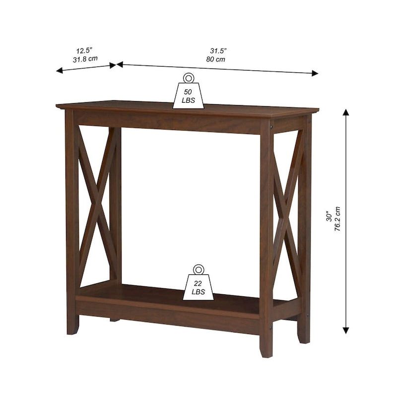 Mesa de consola estilo casa de campo moderna con estante inferior