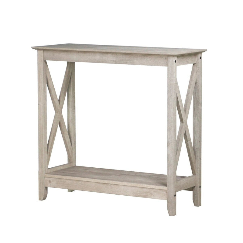 Mesa de consola estilo casa de campo moderna con estante inferior