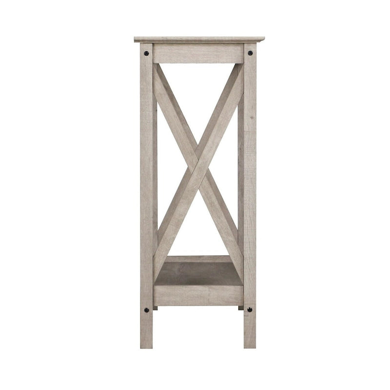 Mesa de consola estilo casa de campo moderna con estante inferior