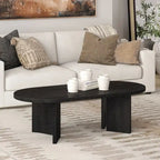Mesa de centro ovalada de 48" con patas angulares - 47.63" de ancho
