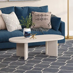Mesa de centro ovalada de 48" con patas angulares - 47.63" de ancho