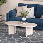 Mesa de centro ovalada de 48" con patas angulares - 47.63" de ancho