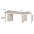 Mesa de centro ovalada de 48" con patas angulares - 47.63" de ancho
