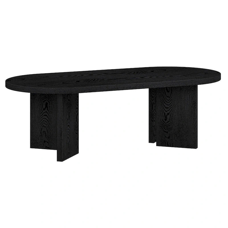 Mesa de centro ovalada de 48" con patas angulares - 47.63" de ancho