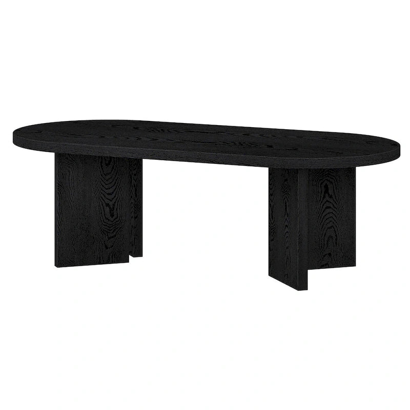 Mesa de centro ovalada de 48" con patas angulares - 47.63" de ancho