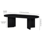 Mesa de centro ovalada de 48" con patas angulares - 47.63" de ancho