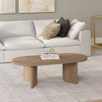 Mesa de centro ovalada de 48" con patas angulares - 47.63" de ancho