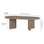 Mesa de centro ovalada de 48" con patas angulares - 47.63" de ancho