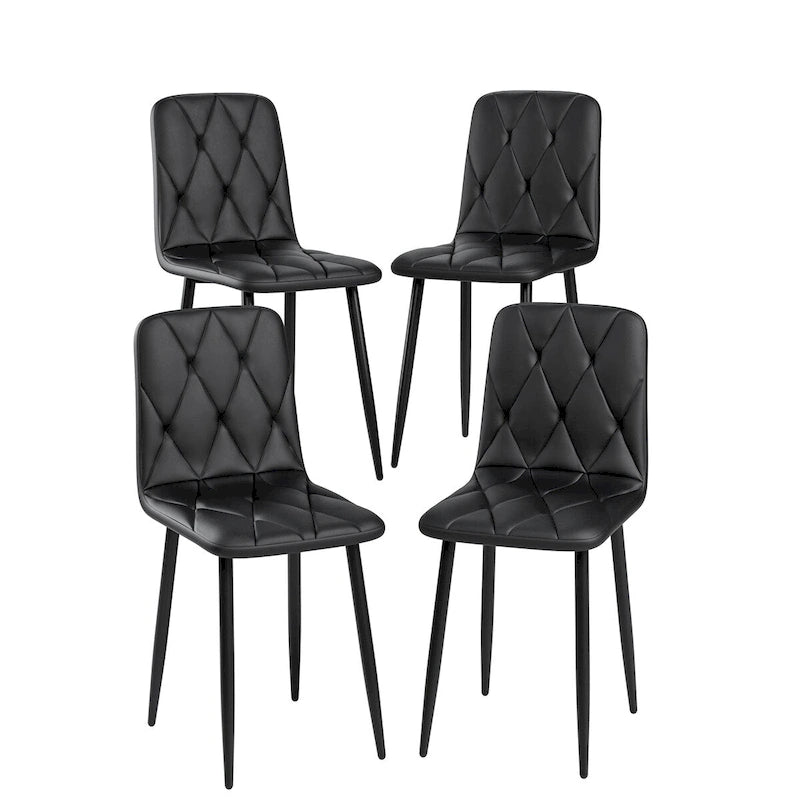 Juego de 4 sillas de comedor de terciopelo con patas de metal
