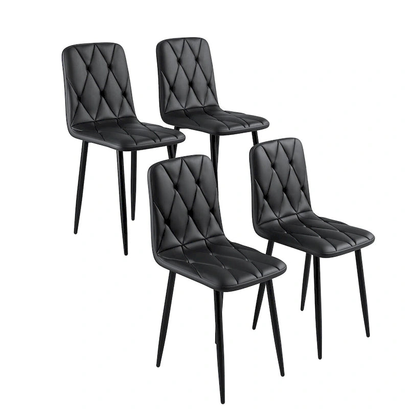 Juego de 4 sillas de comedor de terciopelo con patas de metal