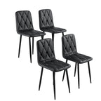 Juego de 4 sillas de comedor de terciopelo con patas de metal