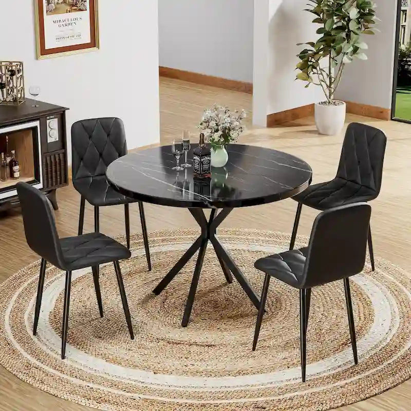 Juego de 4 sillas de comedor de terciopelo con patas de metal