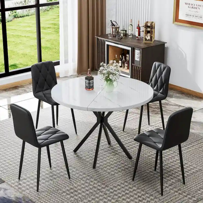 Juego de 4 sillas de comedor de terciopelo con patas de metal