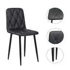 Juego de 4 sillas de comedor de terciopelo con patas de metal