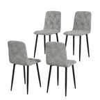 Juego de 4 sillas de comedor de terciopelo con patas de metal