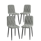 Juego de 4 sillas de comedor de terciopelo con patas de metal