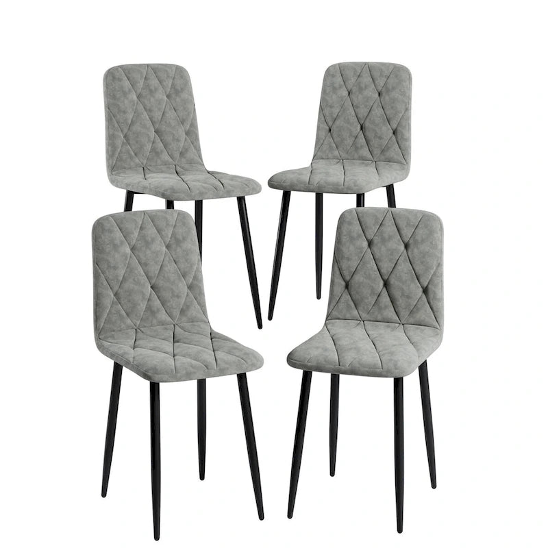 Juego de 4 sillas de comedor de terciopelo con patas de metal