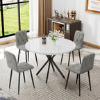 Juego de 4 sillas de comedor de terciopelo con patas de metal