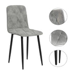Juego de 4 sillas de comedor de terciopelo con patas de metal