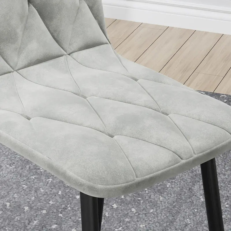 Juego de 4 sillas de comedor de terciopelo con patas de metal