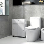 Armario de almacenamiento de baño delgado con ruedas y soporte para papel higiénico