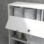Armario de almacenamiento de baño delgado con ruedas y soporte para papel higiénico