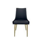 Silla de Comedor con Asiento de PU y Patas Doradas Mate, Juego de 2