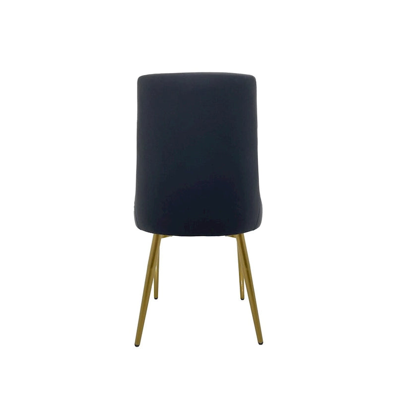 Silla de Comedor con Asiento de PU y Patas Doradas Mate, Juego de 2