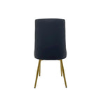 Silla de Comedor con Asiento de PU y Patas Doradas Mate, Juego de 2