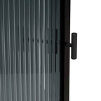 Armario esquinero de 3 niveles con puerta de cristal