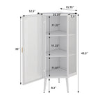 Armario esquinero de 3 niveles con puerta de cristal
