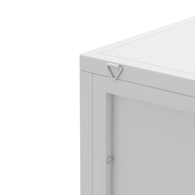 Armario esquinero de 3 niveles con puerta de cristal