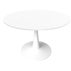 Mesa de comedor redonda de 40" con tapa de MDF y base de pedestal de acero
