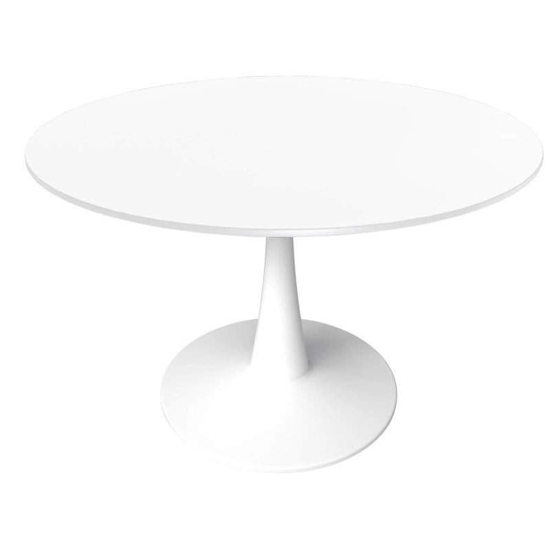 Mesa de comedor redonda de 40" con tapa de MDF y base de pedestal de acero