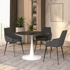 Mesa de comedor redonda de 40" con tapa de MDF y base de pedestal de acero