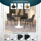 Mesa de comedor redonda de 40" con tapa de MDF y base de pedestal de acero