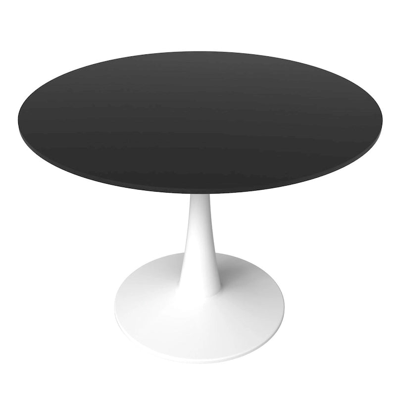Mesa de comedor redonda de 40" con tapa de MDF y base de pedestal de acero