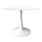 Mesa de comedor redonda de 40" con tapa de MDF y base de pedestal de acero