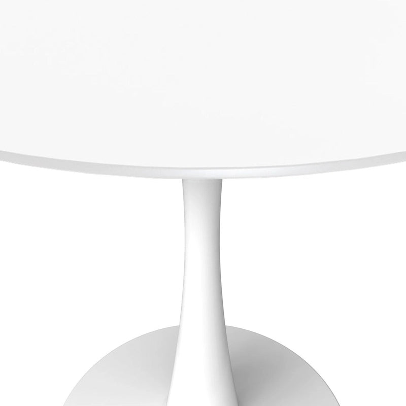 Mesa de comedor redonda de 40" con tapa de MDF y base de pedestal de acero