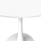 Mesa de comedor redonda de 40" con tapa de MDF y base de pedestal de acero