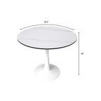 Mesa de comedor redonda de 40" con tapa de MDF y base de pedestal de acero