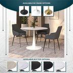 Mesa de comedor redonda de 40" con tapa de MDF y base de pedestal de acero