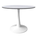 Mesa de comedor redonda de 40" con tapa de MDF y base de pedestal de acero