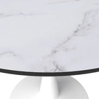 Mesa de comedor redonda de 40" con tapa de MDF y base de pedestal de acero